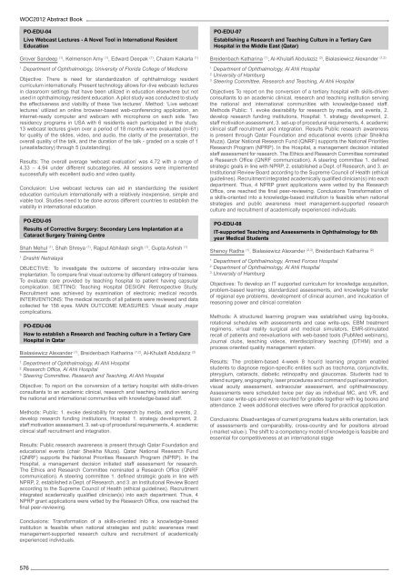 Table of Contents - WOC 2012