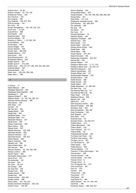 Table of Contents - WOC 2012