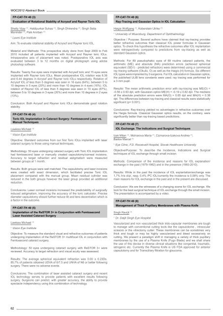 Table of Contents - WOC 2012