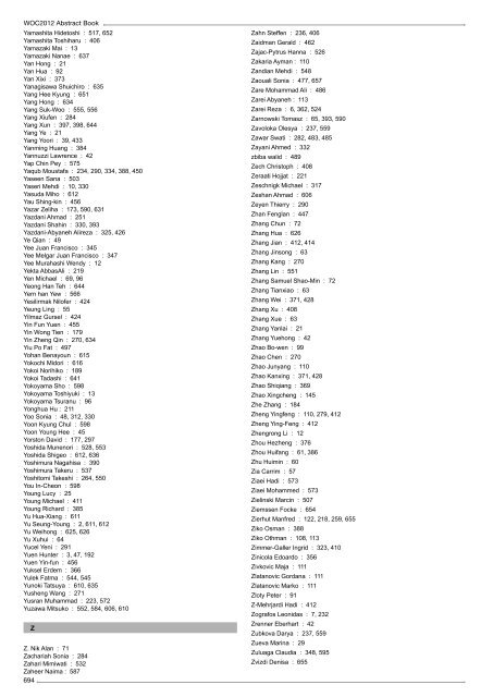 Table of Contents - WOC 2012