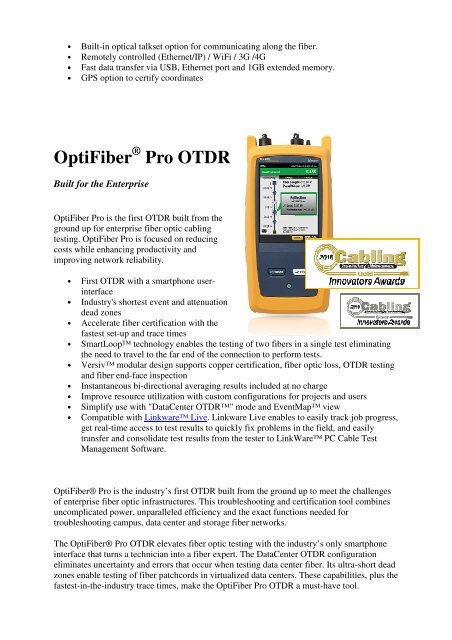 EN OTDR measuring units quickview