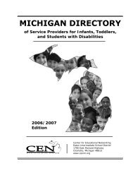 Michigan Directory of Service Providers for Infants, Toddlers