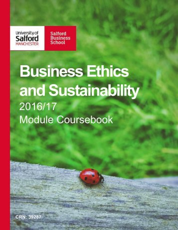 Business Ethics and Sustainability  2016/2017