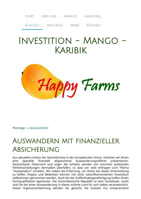 Auswanderer - Happy Farms