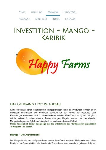 Mangos geben biologisch sichere Erträge! - Happy Farms