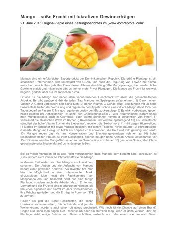 Mango - Zeitungsbericht aus DomRepTotal