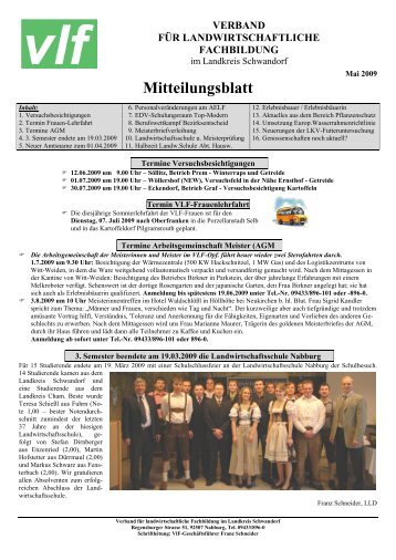 Mitteilungsblatt - Amt für Ernährung, Landwirtschaft und Forsten ...