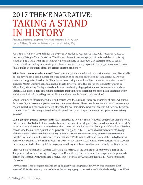 Taking A Stand In History