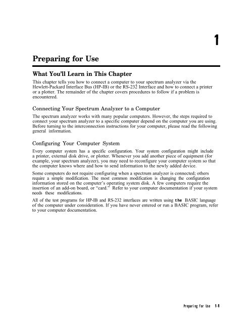 HP 8590 E & L Series Spectrum Analyzers and HP 8591C Cable TV ...