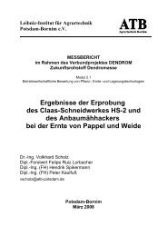 Ergebnisse der Erprobung des Claas-Schneidwerkes HS ... - dendrom