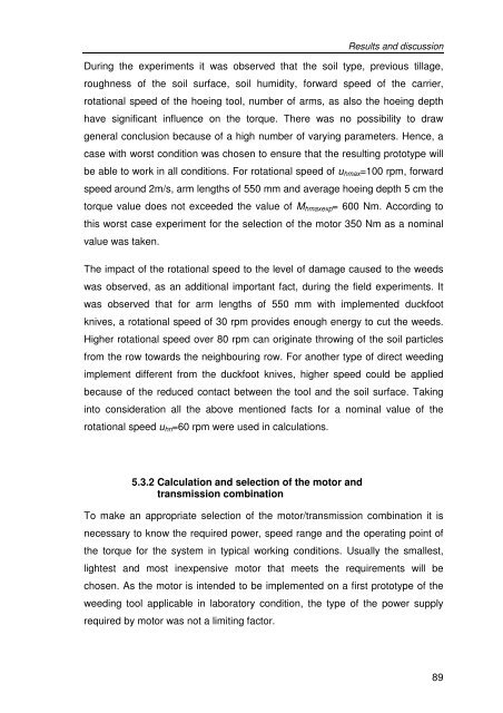 Development of a novel mechatronic system for mechanical weed ...