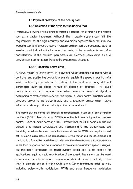 Development of a novel mechatronic system for mechanical weed ...