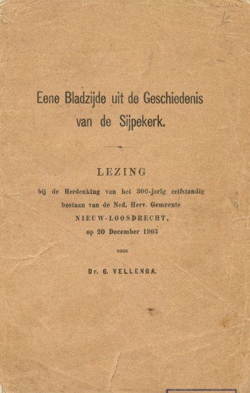 Eene bladzijde uit de geschiedenis van de Sijpekerk