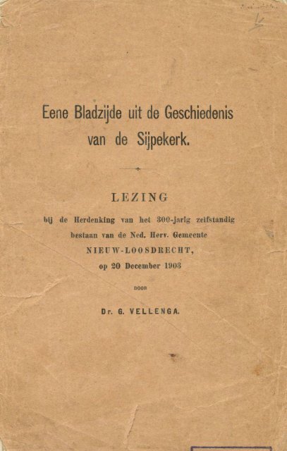 Eene bladzijde uit de geschiedenis van de Sijpekerk