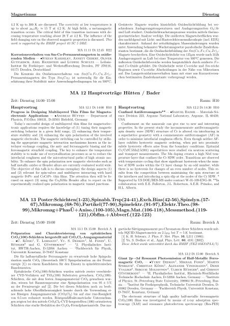 Plenarvorträge - DPG-Tagungen