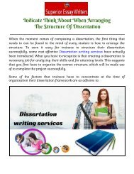 Indicate Think About When Arranging The Structure Of Dissertation
