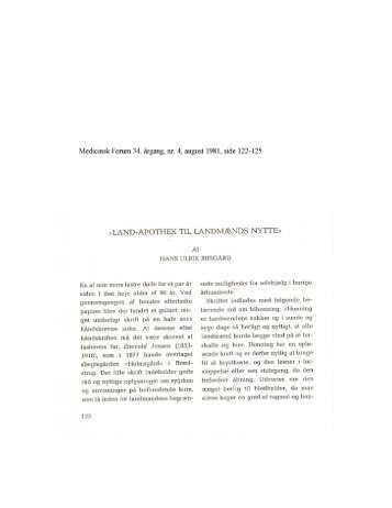 Medicinsk Forum 24. årgang nr. 4, august 1981 _Land-Apothek_