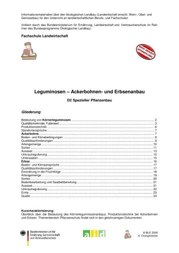 Leguminosen – Ackerbohnen- und Erbsenanbau - Oekolandbau.de