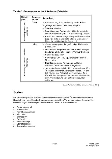 Leguminosen – Ackerbohnen- und Erbsenanbau - Oekolandbau.de