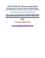 UOP ISCOM 383 Week 5 Individual Assignment Issues and Trends Paper