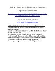 UOP LAW 421 Week 5 Individual Assignment Article Review