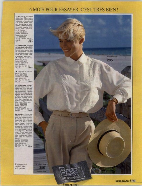 1991 LA REDOUTE PRINTEMPS-ETE MAIL ORDER CATALOGUE ON DVD