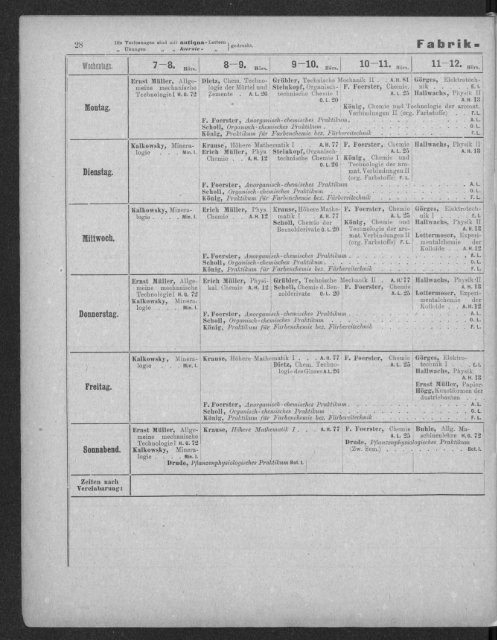 Verzeichnis der Vorlesungen und Übungen samt den Stundenplänen Sommersemester 1919