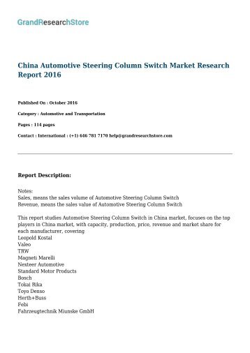 china-automotive-steering-column-switch