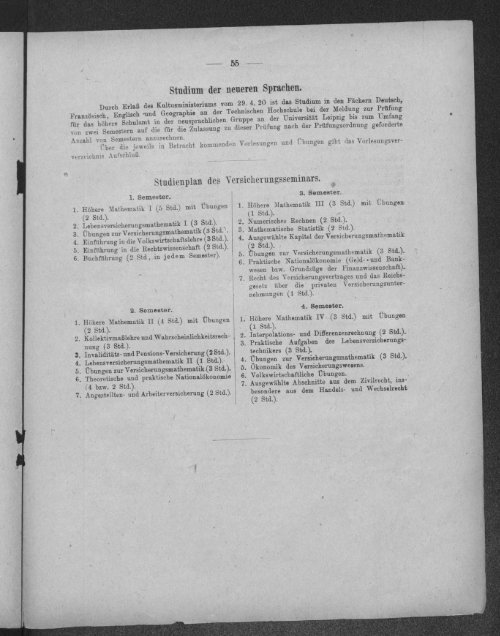 Verzeichnis der Vorlesungen und Übungen samt den Stunden- und Studienplänen Wintersemester 1920/21