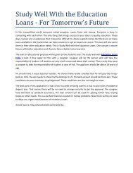 Study Well With the Education Loans - For Tomorrow's Future