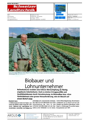 Biobauer und Lohnunternehmer BRR - bioaktuell.ch