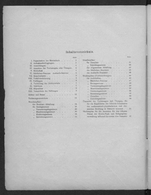 Verzeichnis der Vorlesungen und Übungen samt den Stunden- und Studienplänen Sommersemester 1920