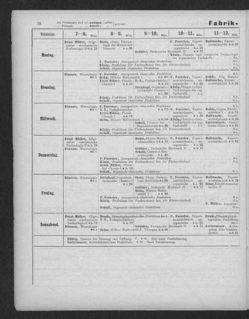 Verzeichnis der Vorlesungen und Übungen samt den Stunden- und Studienplänen Sommersemester 1920