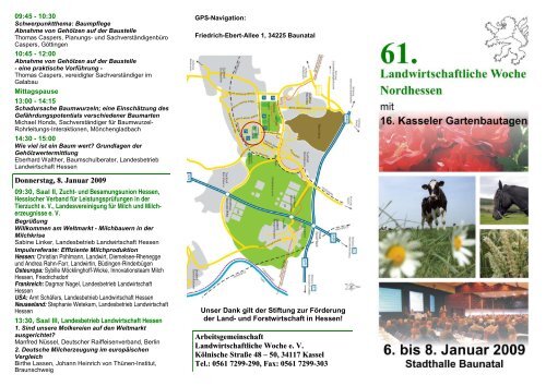 Landwirtschaftliche Woche Nordhessen 6. - 8. Januar 2009 Flyer