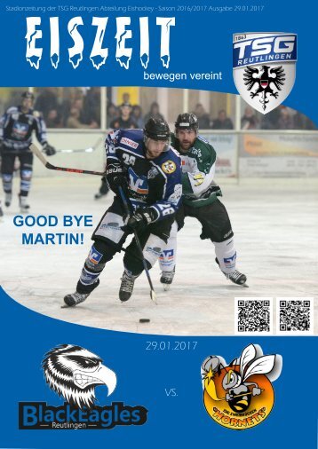 Eiszeit Stadionzeitung Black Eagels Reutlingen vs Hornets Zweibrücken 29012017