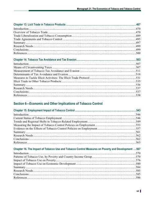 The Economics of Tobacco and Tobacco Control