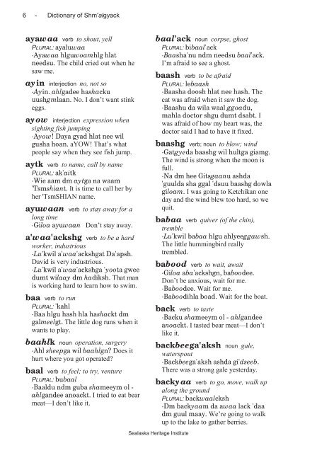 Dictionary of Shm’algyack