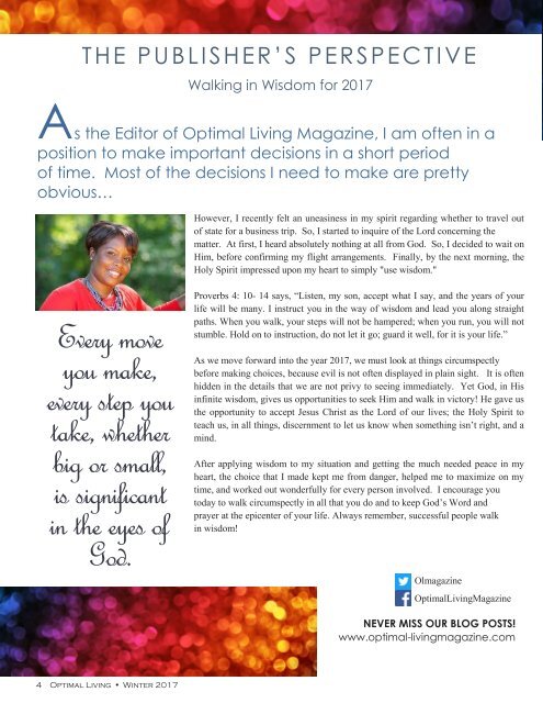 Optimal Living Magazine Fit, Fabulous & Full of Faith Issue