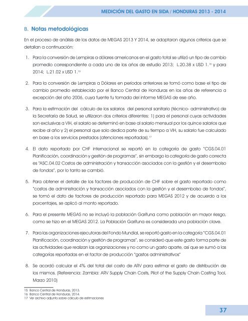 MEDICIÓN DEL GASTO EN SIDA HONDURAS