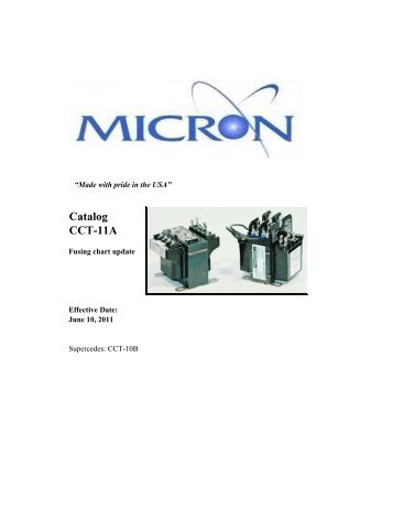 MICRON control circuit transformers catalog_r3