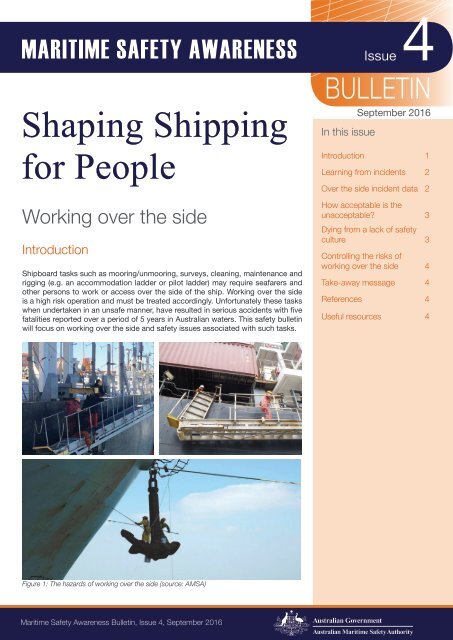 Amsa Safety Bulletin On Working Over The Side Hazards 2016 09