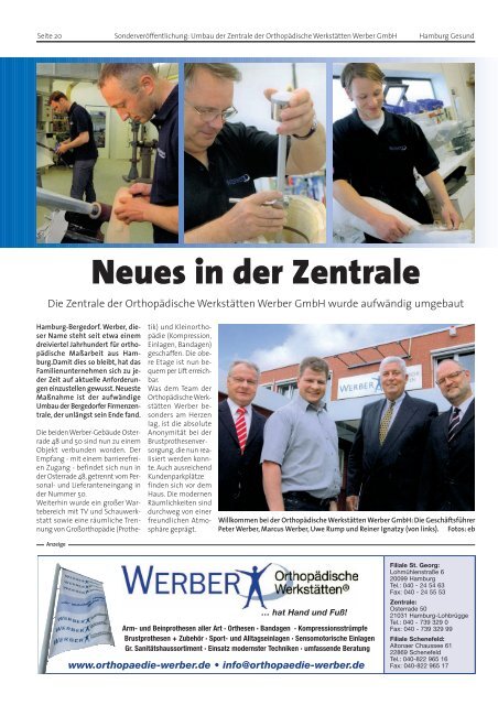 Neues in der Zentrale - Werber Orthopädische Werkstätten