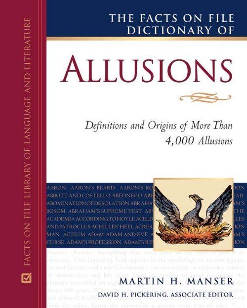 The Facts on File Dictionary of Allusions - Green Valley High School