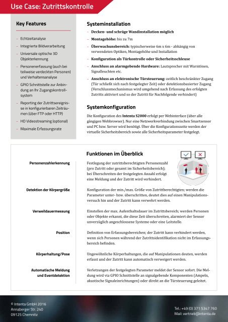 Use Case Zutrittskontrolle - Intenta S2000