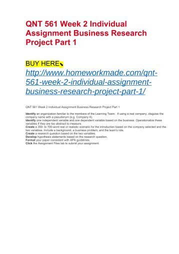 business research project part 1final2 1 Business research method, part 1 qnt 561 june 11, 2012 subhendu roy business research method, part 1 oftentimes when a company needs to make big decisions. business research project part 1final2 1 Business research method, part 1 qnt 561 june 11, 2012 subhendu roy business research method, part 1 oftentimes when a company needs to make big decisions.
