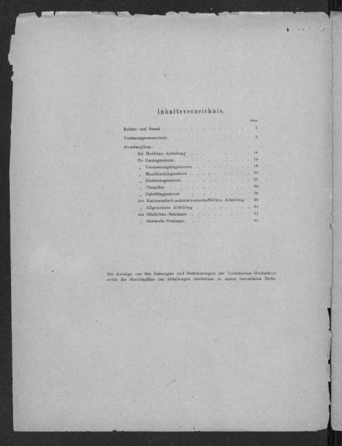 Verzeichnis der Vorlesungen und Übungen Sommersemester 1922