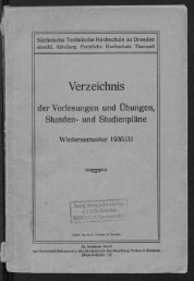 Verzeichnis der Vorlesungen und Übungen, Stunden- und Studienpläne Wintersemester 1930/31