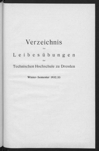 Verzeichnis der Vorlesungen und Übungen Wintersemester 1932/33