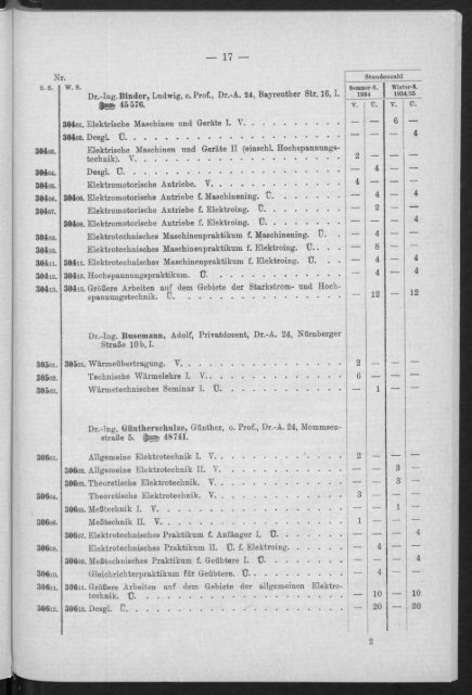 Verzeichnis der Vorlesungen und Übungen Studienjahr 1934/35