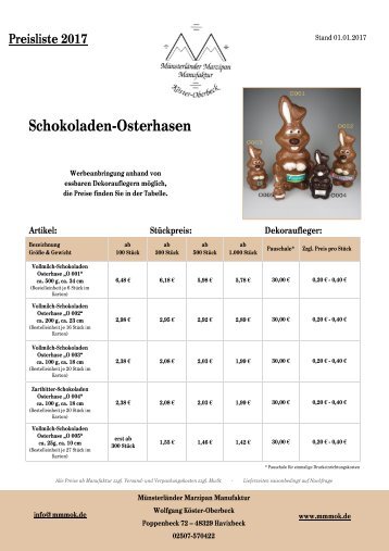 Preisliste S-Osterhasen 2017